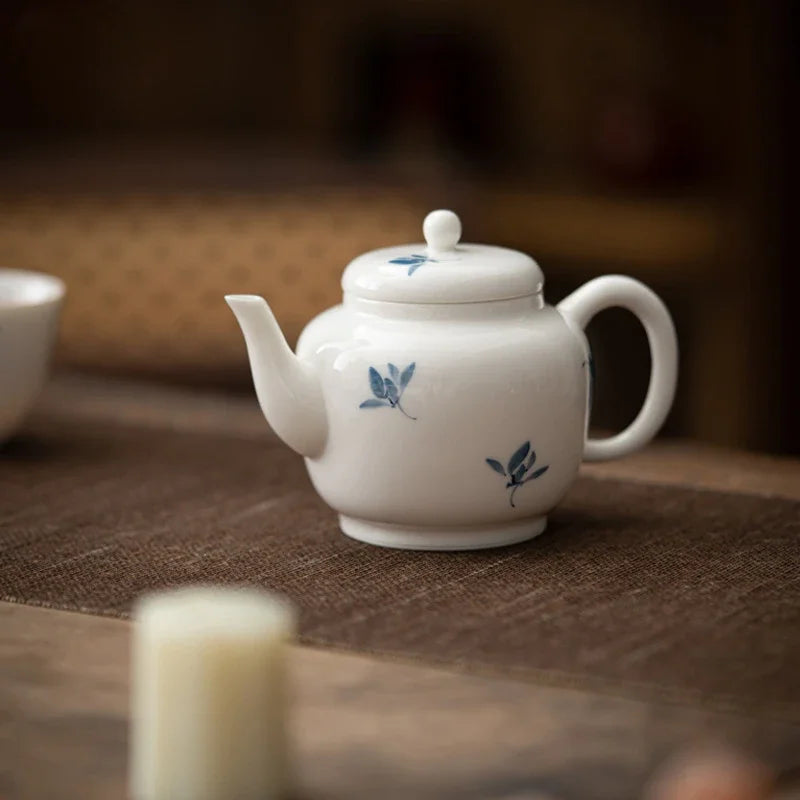 Purely Hand-painted Phalaenopsis Single Pot Ceramic Teapot Large Kung Fu Tea Set Household Filtered Anti-scalding Maker Cups Bar
