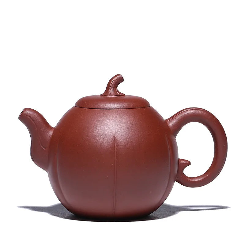 Purple Clay Eggplant and Melon Teapot, Zisha Teapot, Yixing Handmade Pot, Kung-Fu Teaware, Purple Clay Drinkware for Puer Green
