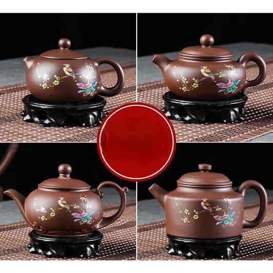 Purple Clay Teapot Antique Zhu Mud Beauty Tea Pot Hand Painted Plum Filter Kettle Customized Chinese Tea Sets