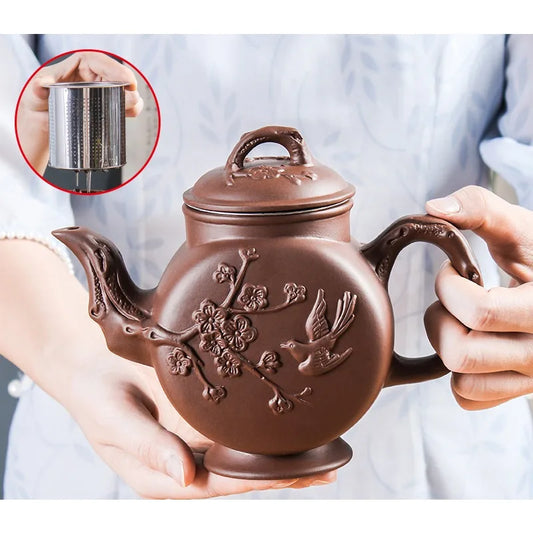 Purple Clay Teapot Large Capacity Teapot Single Pot with Built-in Stainless Steel Filter Teapot Household Kungfu Tea Set