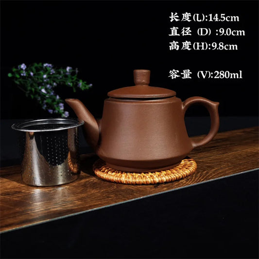 Purple Clay Teapots Chinese Kung Fu Tea Set Master Hand Carved Teapot with Tea Infuser Green Tea Filter Kettle Tea Accessories