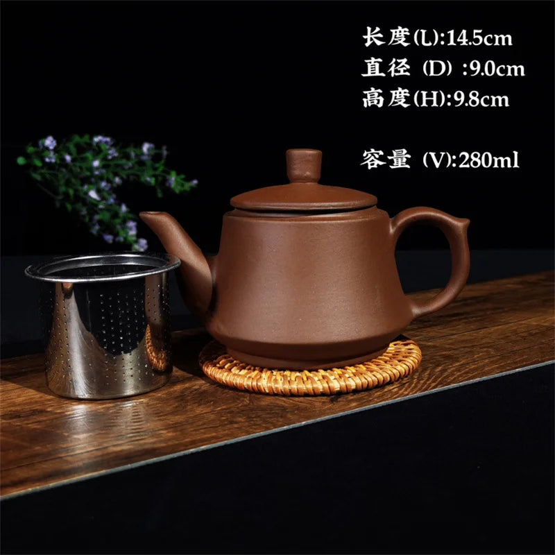 Purple Clay Teapots Chinese Kung Fu Tea Set Master Hand Carved Teapot with Tea Infuser Green Tea Filter Kettle Tea Accessories