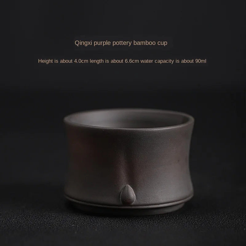 Purple Pottery Teacup Handmade Blind Dagger Scrub Large Master Cup Ceramic Kung Fu Teacup Fragrance-Smelling Cup Tea Set Teacups