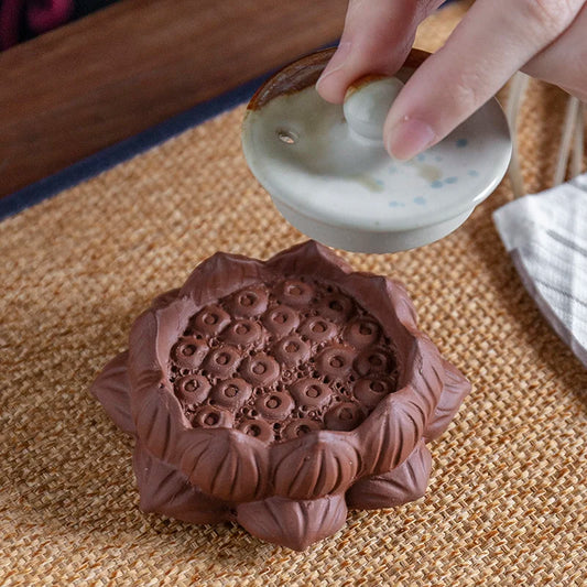 Purple Sand Lotus Tea Pet Ornament, Teapot Lid Holder, Can Raise, High-Quality Tea Play, Kungfu Tea Ceremony Accessories