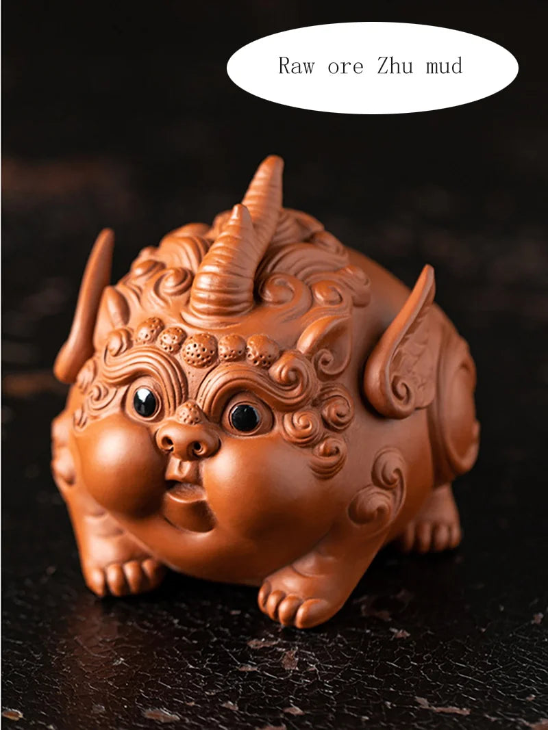 Purple Sand PI XiuWealth Tea Play Ceramic Animal Statue Chinese God Beast Lovely Home Tea Room, Room Office Art Statue