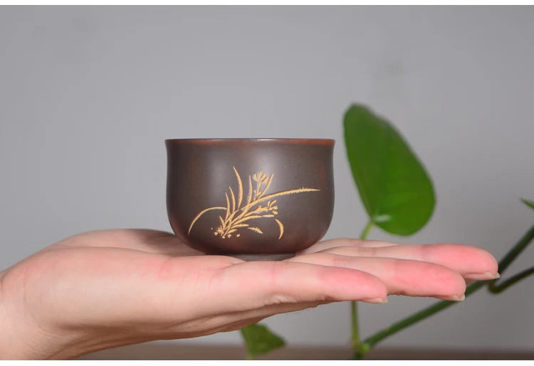 Qin Zhou Ceramic Qinzhou Ni Xing Tao(Not Yixing Clay Teapot)Handmade teacup for Puer oolong Kung Fu Cha Gift For Mother