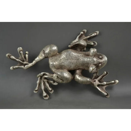 Rare Old Decorated Handwork Tibet Silver Carving A Naughty Frog Elegant Statue