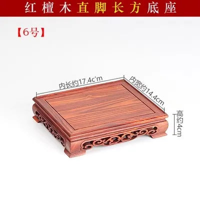 Red Sandalwood Carvings, Crafts, Ornaments, Wooden Pallet, Jade Handles, Purple Clay Pot Seals, Square Mahogany Base