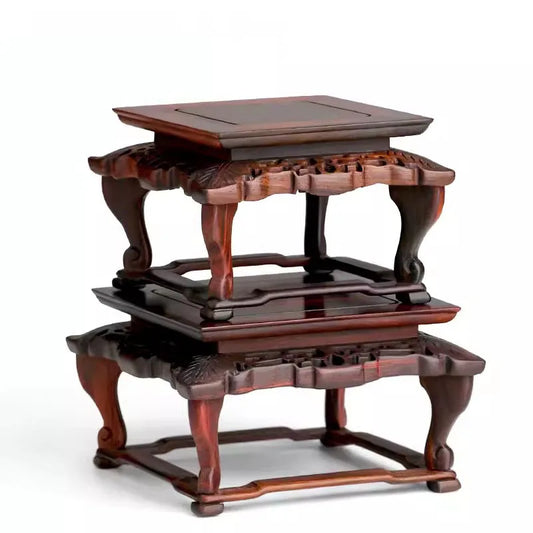 Red Wood Carving Handicraft Ornaments, Square Bracket, Flower Pots, Vase, strange Stone, Stone Buddha Statue Base