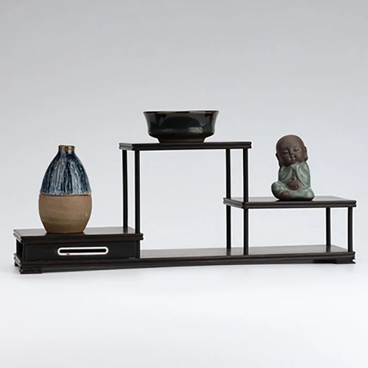 Red sandalwood Bogu frame Black sandalwood teapot frame ornament frame Rare stone jade base bonsai frame
