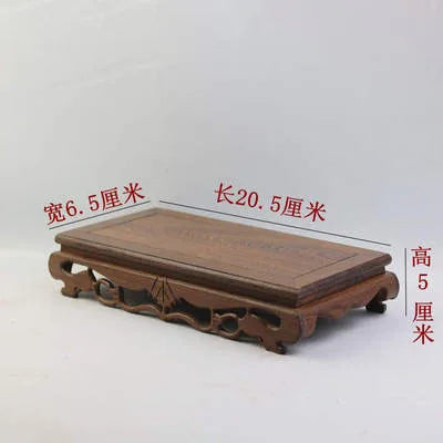 Redwood Carving Square Solid Wood Flower Pot Base Creative Carving Multi-Functional Base For Household Table Decorations