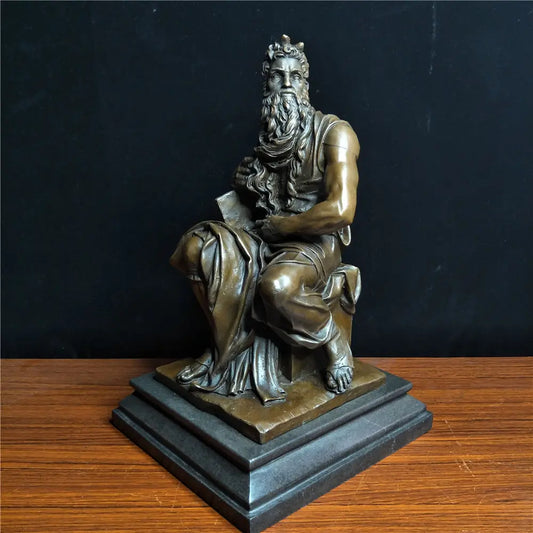 Religious Statue Moses Indoor Decor Bronze Sculpture TPY-010 QIbronze Crafts Carving Decoration