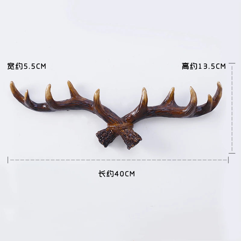 Resin Antler Decorative Wall Hanging, Coat and Hat Hook, Creative Clothing Store, Entrance Wall Decoration, Key Hook