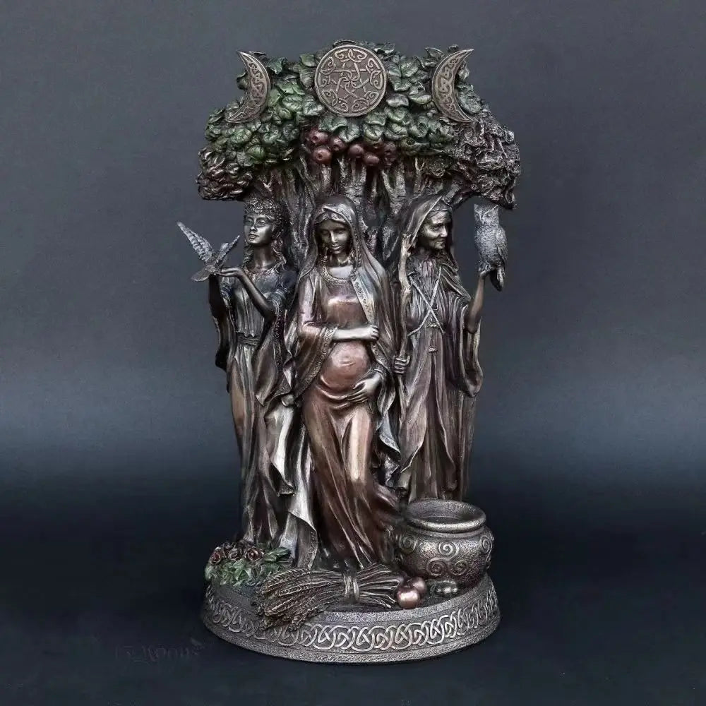 Resin Art Greek Goddess Statue Figurine Ancient Greek Religious Hecate Goddess Sculpture Home Decor Ornament Miniatures Craft
