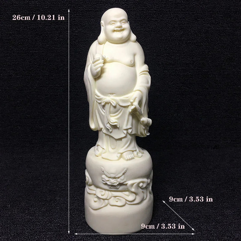 Resin Big Belly Maitreya Buddha Figure Sculpture statue, Chinese Buddha Statues Home Room, Office Feng Shui Statue 10.21 in