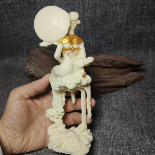 Resin Chang'e Fairy Decorative Sculpture Statue Chinese Mythological Characters Home Room Office Decoration Accessories
