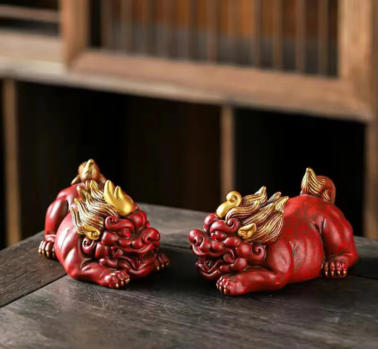 Resin Mascot-Pixiu Decorative Statue Resin Art Sculpture Chinese God Beast Home Room ,Office,Car,Feng Shui Statue