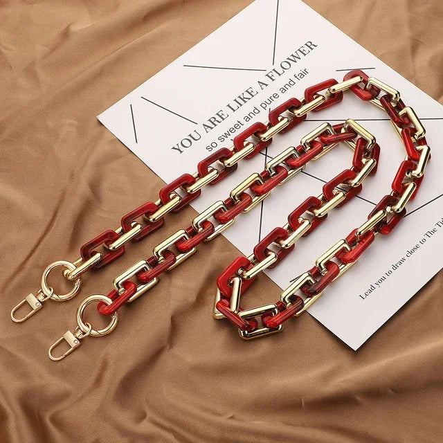 Resin Multicolor Accessories Gold Women's Shoulder Metal Chain Strap Crossbody Bag Parts