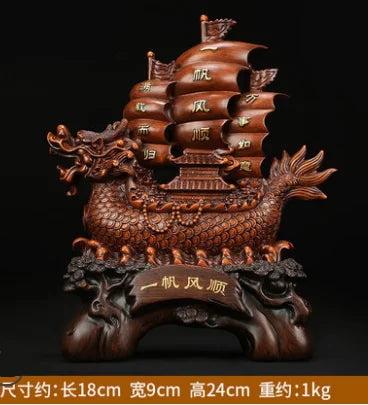Resin feng shui Dragon Boat statue Sculpture crafts Company housewarming gifts office wine cabinet home decoration accessories