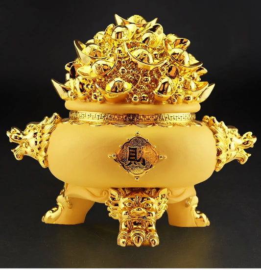 Resin money box statue Gold ingot boxes Feng Shui home decoration accessories birthday present home decor