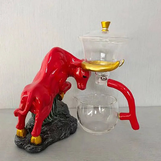 Resistant Glass Tea Set Coffee Set Magnetic Water Diversion Rotating Cover Bowl Semi Automatic Tea Maker Lazy Teapot