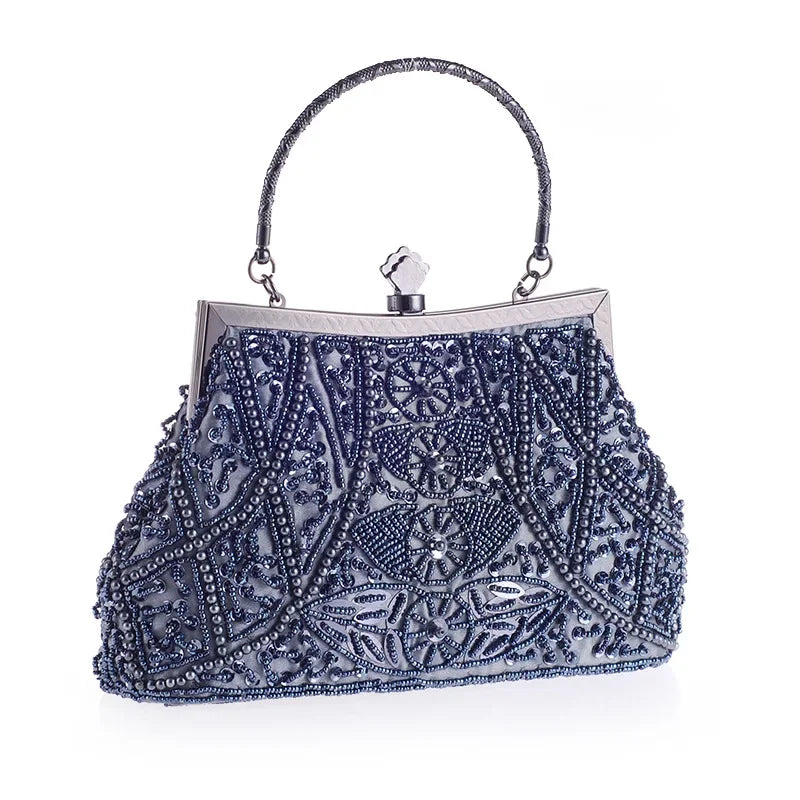 Retro Handbag Luxury Evening Clutch Bag Pearl Embroidered Design Ladies Wedding Party Dinner Bags for Women Purse High Quality