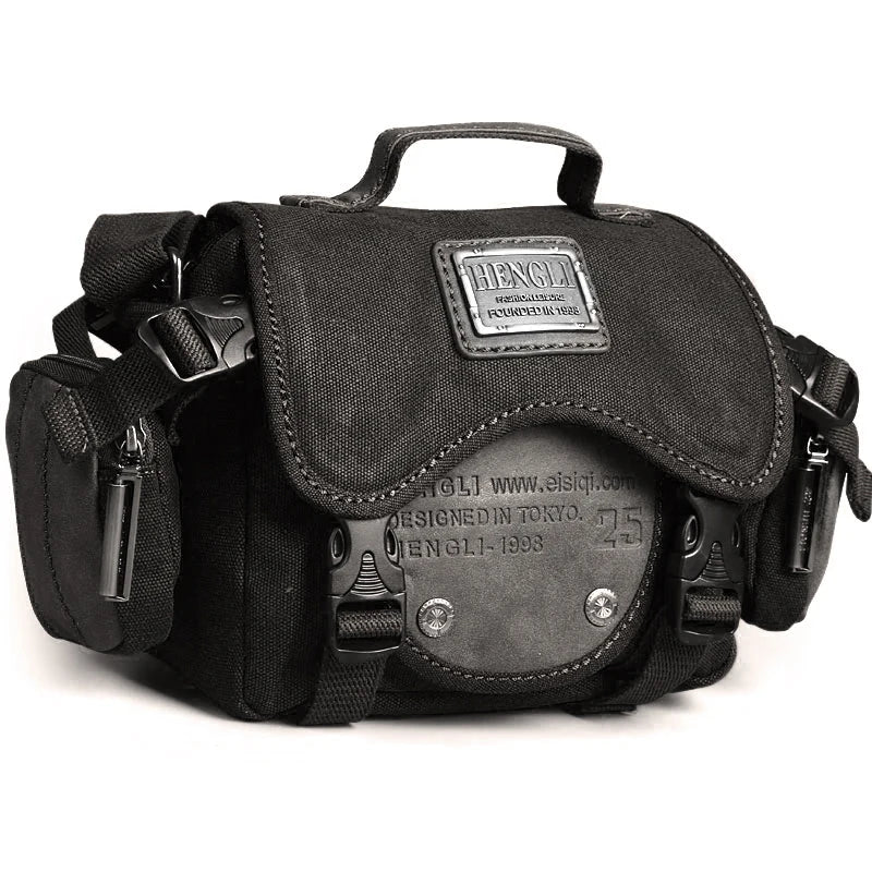 Retro Men Shoulder Camera Bags Leisure Resistant Canvas Cross Messenger Bag Outdoor Wear Resistance Casual Crossbody Bags