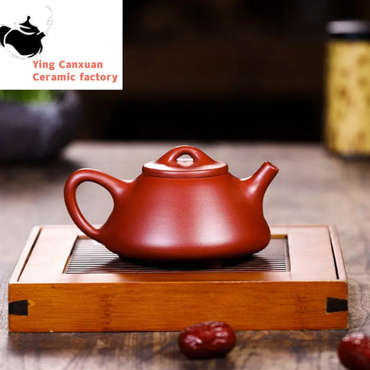 Retro Raw Ore Dahongpao Beauty Teapot Chinese Yixing Purple Clay Tea Pot Household Stone Scoop Tea Kettle Portable Tea Set 190ml