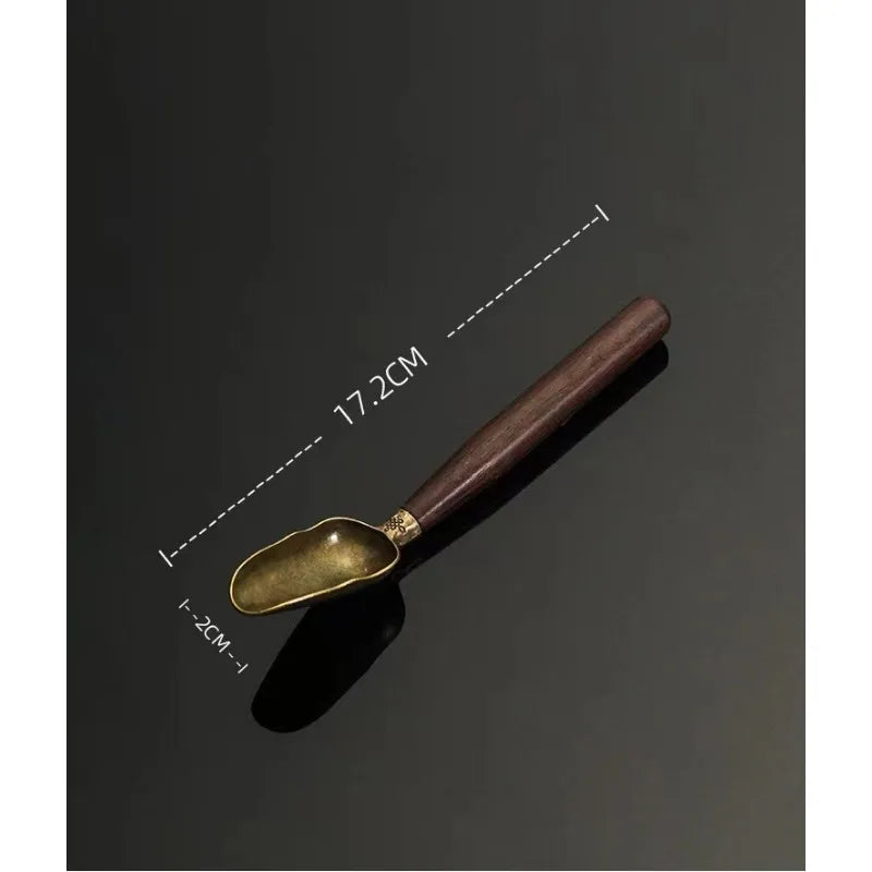 Retro Solid Wood Tea Spoon, Ebony Teaspoon, KongFu Tea Shovel, Ceremony Utensils, Coffee Tableware Accessories, Tool Gift
