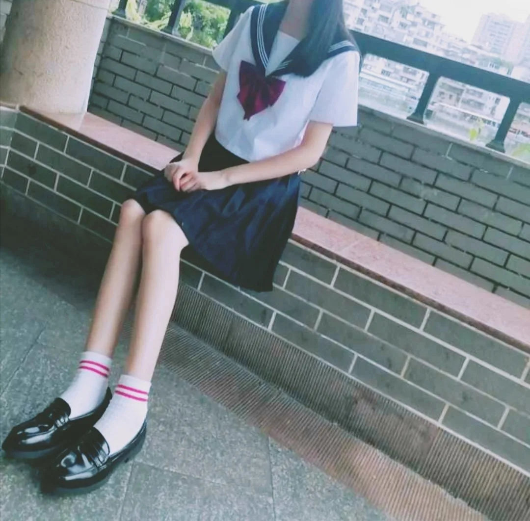 Retro Style Japanese Student Shoes Girl Lolita JK Uniform Shoes Women PU Leather Block Heels Loafers Shoes