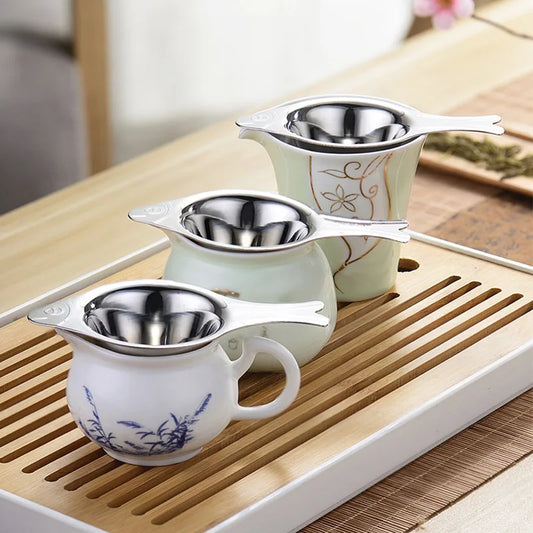 Reusable Tea Strainer Teapot Stainless Steel Loose Tea Leaf Spice Filter Drinkware Kitchen Accessories