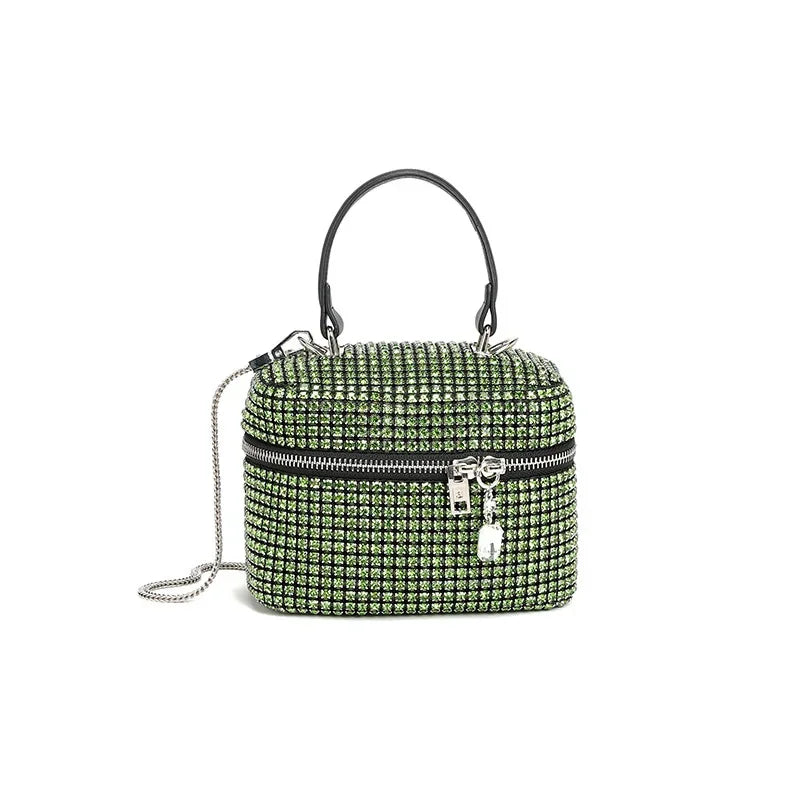 Rhinestone Women's Bag 2024 Spring New Model Full of Diamonds Free Chain Cosmetic Bags Crossbody Bag Niche Handbag