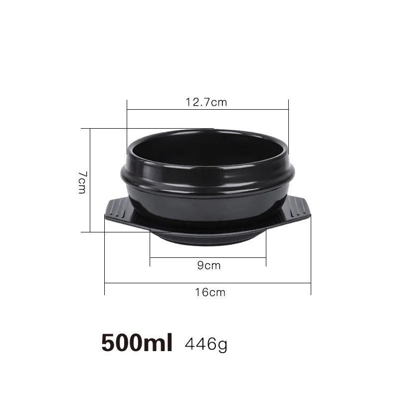 Rice Pot Korean Mixed Stone Pot Stone Pot Cuisine Casserole High Temperature Potted Rice Pots Cooking Soup Pot Tableware