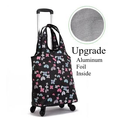 Rolling Luggage Bag Women hand Luggage Bag Women Shopping Bag Travel Trolley Shoulder Bag on wheels Grocery Trolley Bag