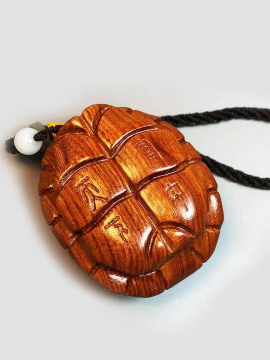 Rosewood Hand Piece Rich World Hand Piece Turtle Shell Wood Carving Artifact Pendant Decoration Wooden Statue Sculpture