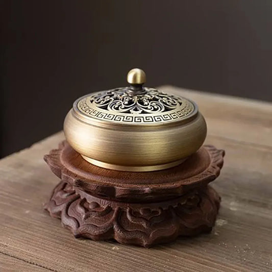 Rosewood round Zen lotus bracket household rosewood handicraft strange stone vase Buddha statue solid wood base ornaments