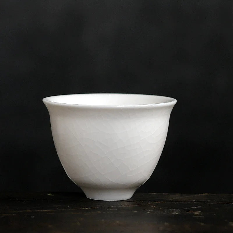 Ru Ware Natural Crack Supportable Porcelain Master Cup Single Cup Single Ivory White Tea Cup Yuru Kung Fu Tea Set Bowl Mug