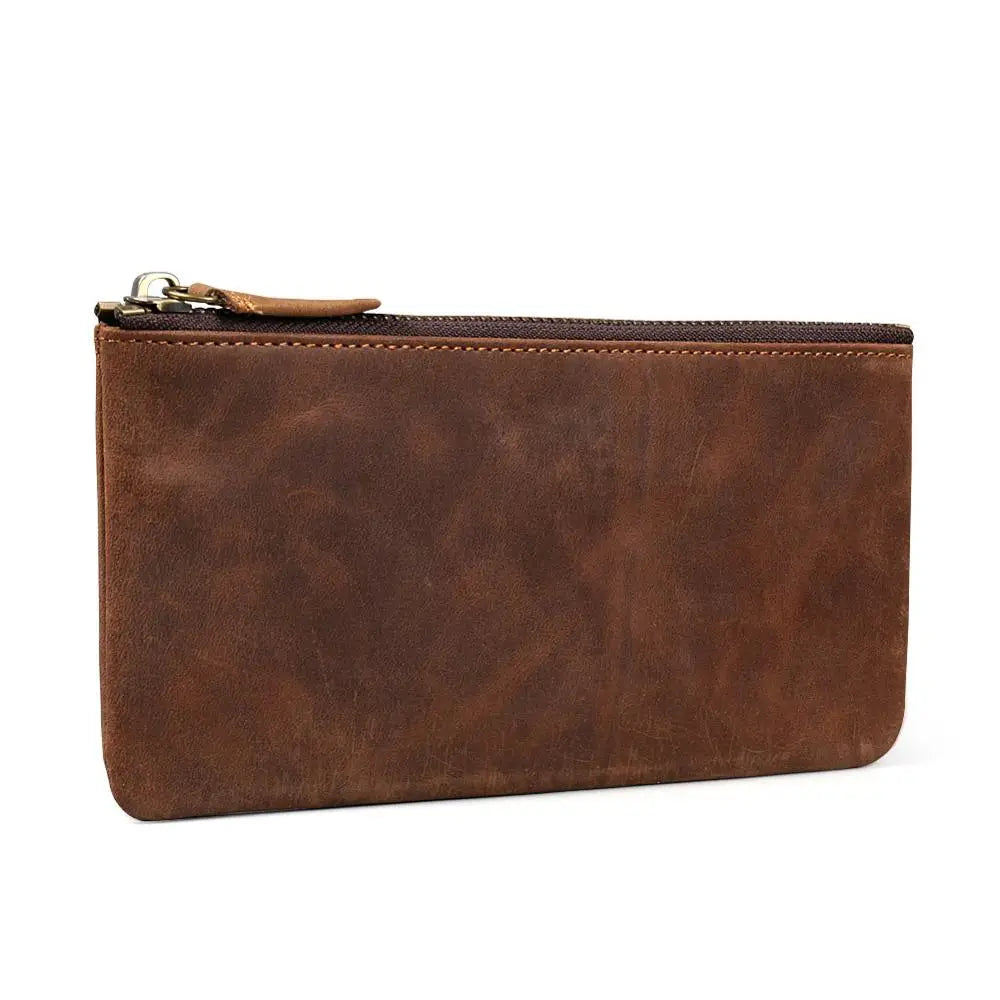 Ruil 2017 New men's wallet Top Quality retro handmade authentic oil leather crazy horse leather Handbag coin dollar purse
