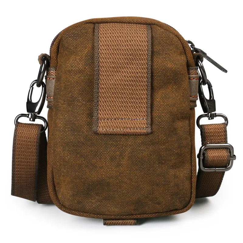 Ruil Canvas Shoulder Small Bag Men Leisure Wear Resistant Cross Messenger Bags Fashion Crossbody Bag