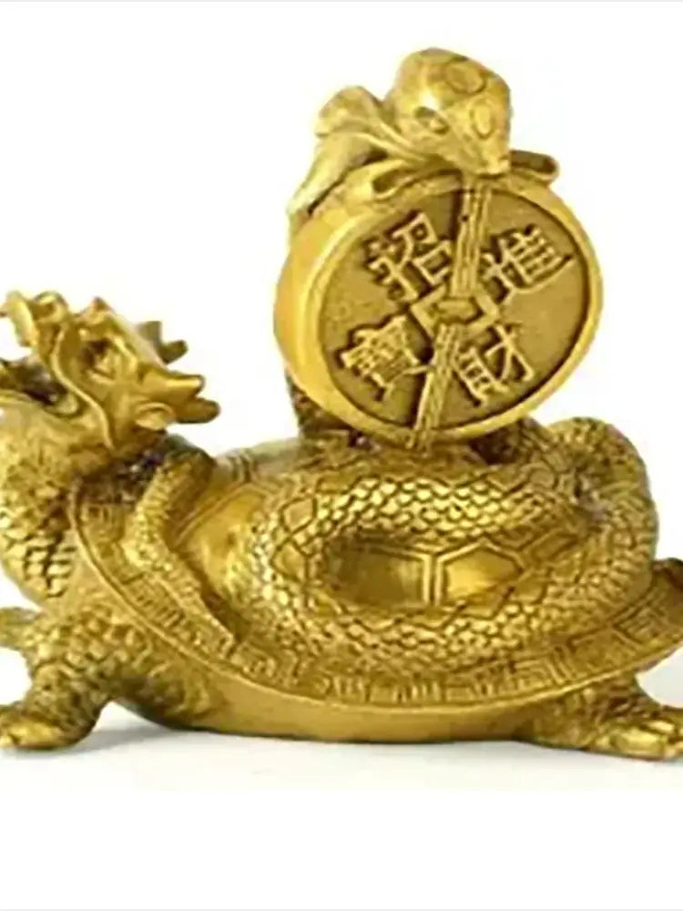 Vintage Asian Gilded Bronze Lucky Fish and Lotus Figurine Statue
