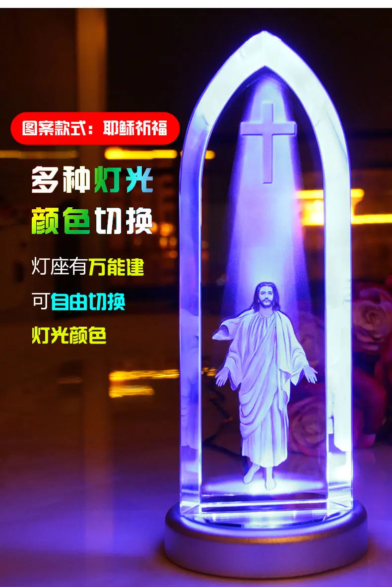 22cm large # Christianity Catholicism family effective blessing The Advent of Christ Jesus God statue crystal cross Ornament