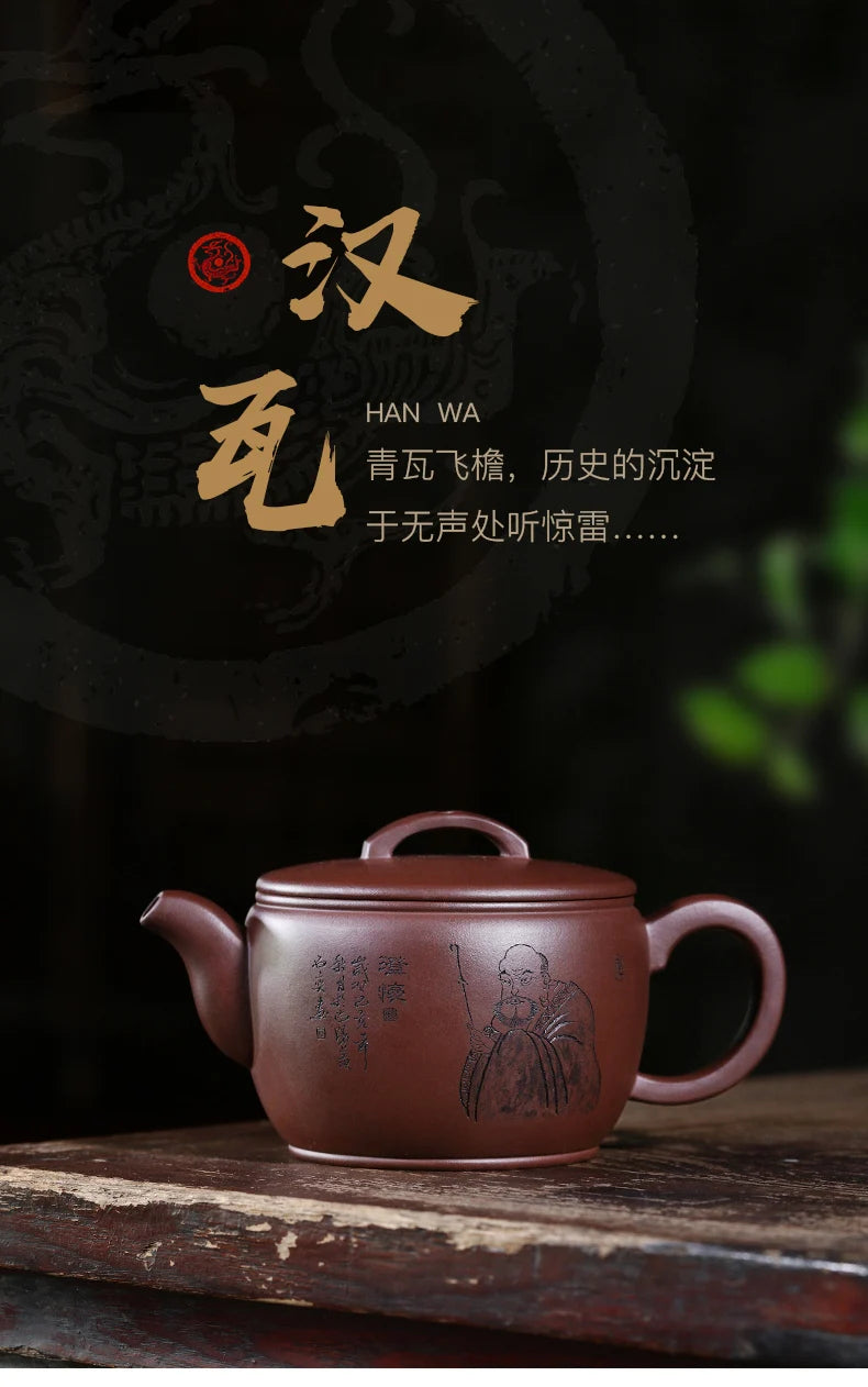 Authentic Yixing Purple Clay Pot Raw Ore Purple Clay Pure Handmade Large Capacity Famous Dai Chengguang Hanwa Kombucha Pot Sets