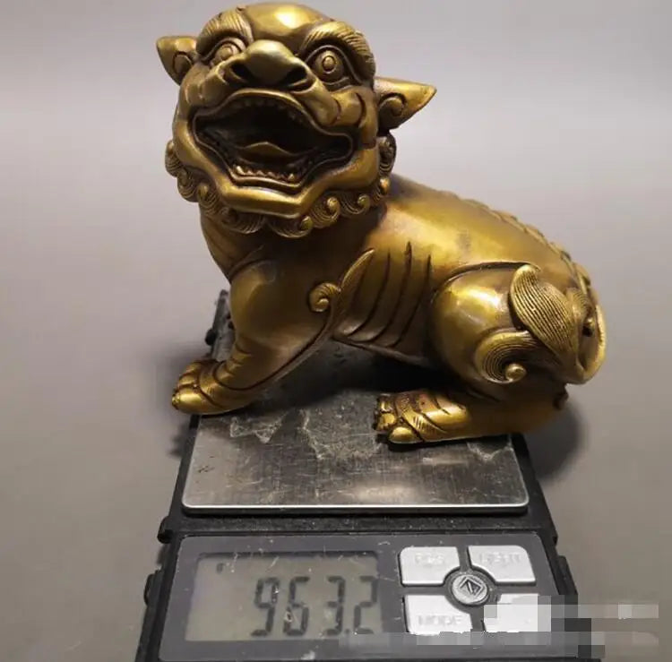 Copper Statue A pair of brass lions, a pair of ornaments, home decoration crafts