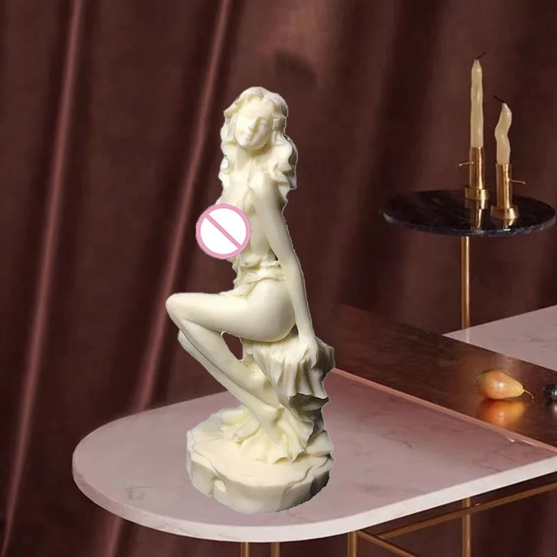 Resin Goddess Characters Statue Modern Human Body Art Sculpture Home Room, office Naked Women Decoration Statue 5.89 in