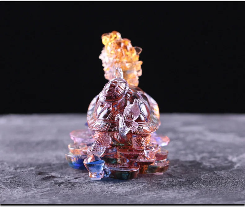 Ancient method Coloured glaze dragon turtle ornament crafts Home Decorations gift
