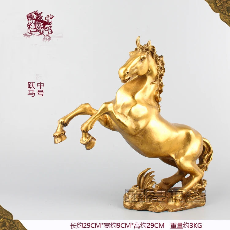 Large # bless Business Success luck Talisman # home office auspicious efficacious Talisman GOLDEN FENG SHUI horse copper statue