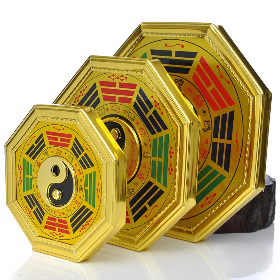 3PCS Taoism Buddhism Geomantic omen master exorcise evil spirit Exorcism town house safety YIN YANG BA GUA mirror talisman