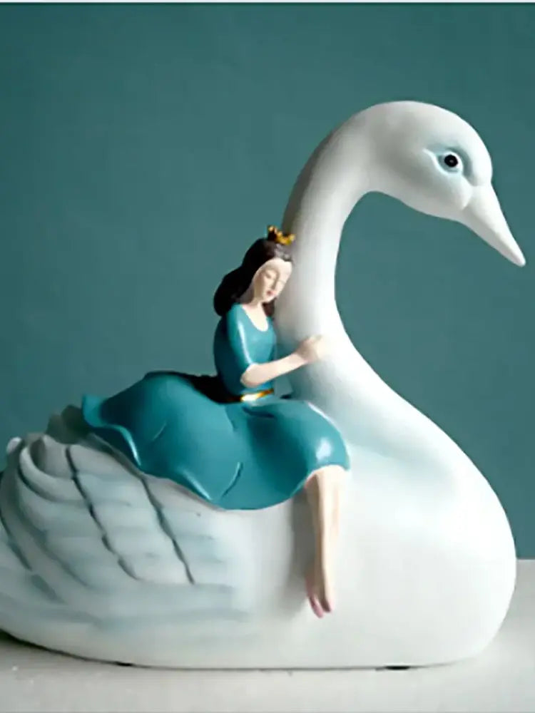 EUROPEAN RESIN SWAN PRINCESS PANDA BABY ORNAMENTS LIVINGROOM BEDROOM HOME ACCESSORIES CRAFTS HOTEL OFFICE FURNISHINGS DECORATION