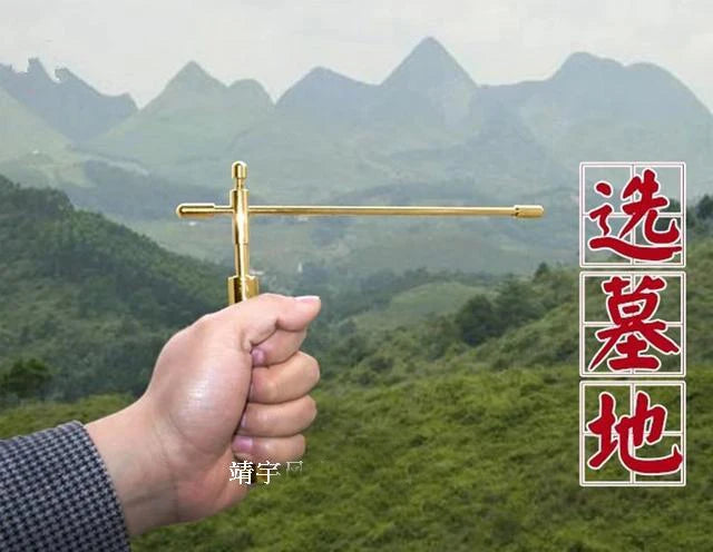 A PAIR # Geomantic master tool Asia efficacious Eight Diagrams FENG SHUI Compass magnetic divine dragon dowsing Rod + BOOK