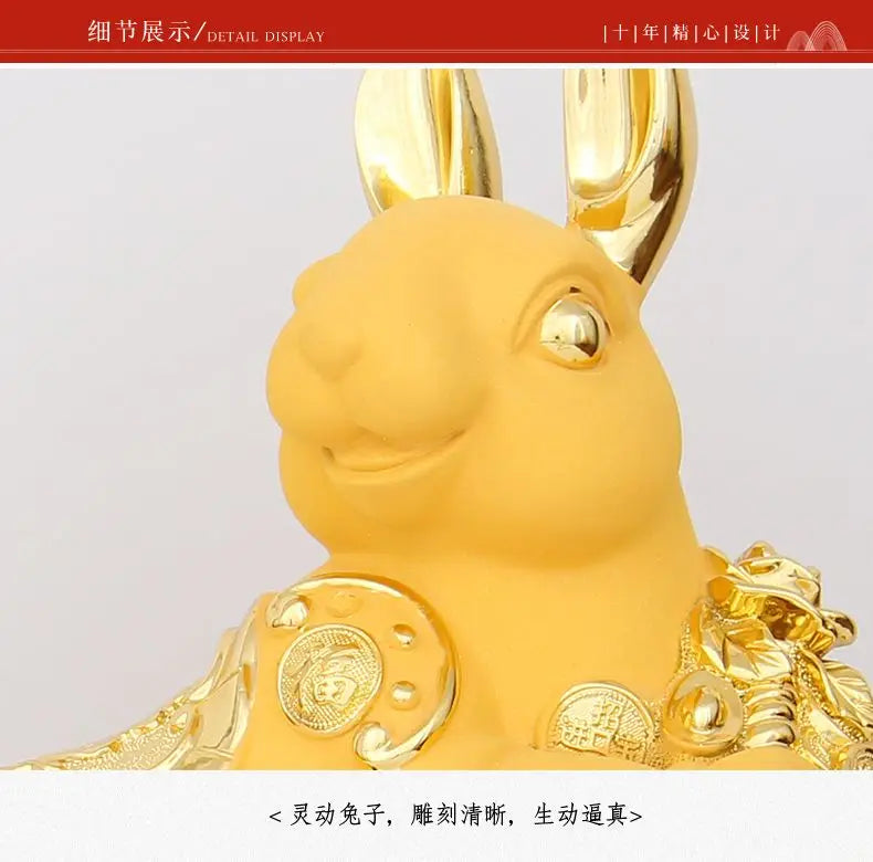 Twelve Zodiac Signs Attract Wealth Rabbit Ornaments Rich and Noble Rabbit Handicrafts Feng Shui Attract Wealth Decorative Gifts